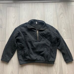 Black Half Zip Sweatshirt, M